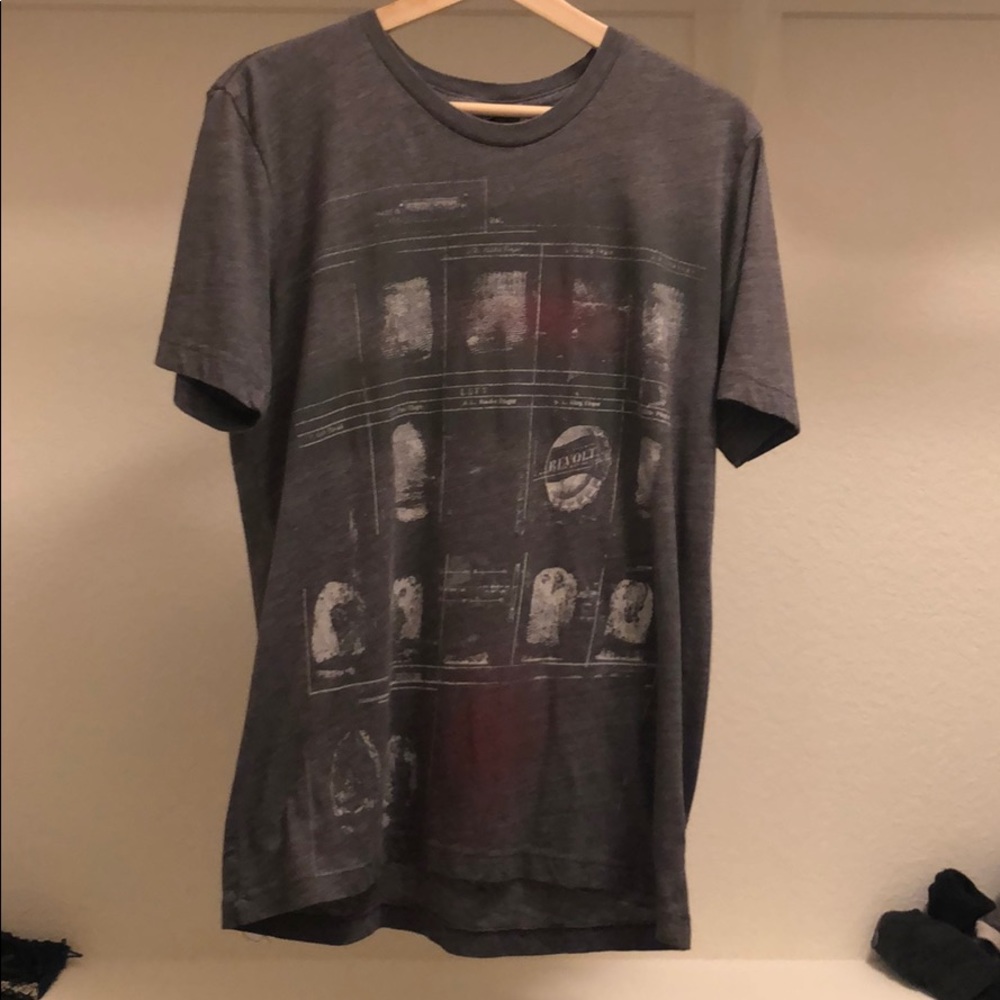 Gray men’s shirt with graphic design